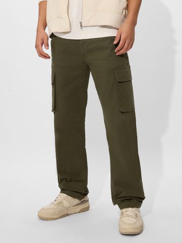Buy Solids: Olive Green Men Cargo Pants Online F56