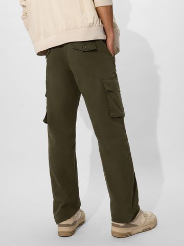 Buy Solids: Olive Green Men Cargo Pants Online F56