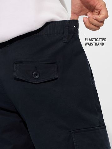 Buy Solids: Rich Navy Blue Men Cotton Pants Online F56