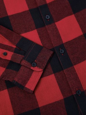 Buy Checks: Black And Red Men Oversized Shirts Online C76