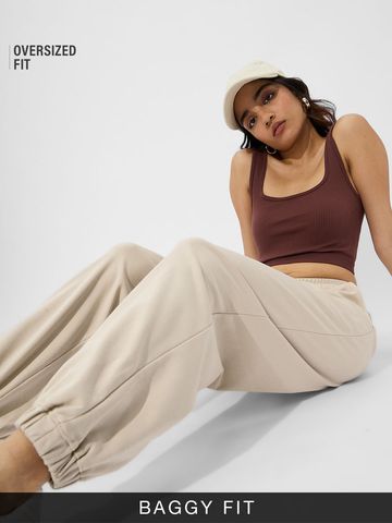 Buy Solids Off-White Womens Oversized Jogger Online at The Souled Store. JB65