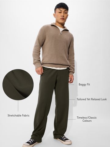 Buy Solids Olive Green Men Pants Online at The Souled Store. F56