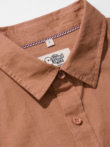 Buy Solids: Orange Men Cotton Linen Shirts Online C76