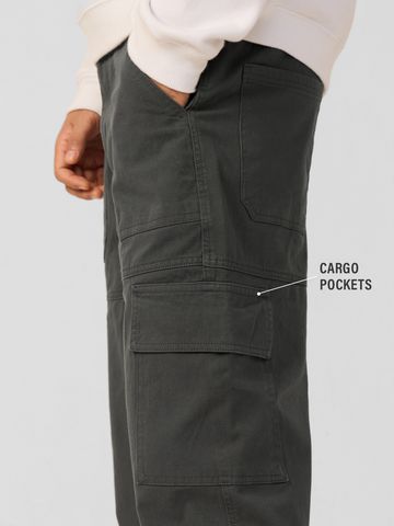 Buy Solids: Charcoal Black Men Cargo Pants F56