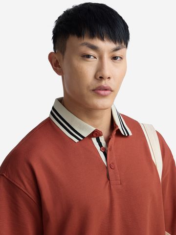 Buy TSS Originals: Antique Red Oversized Polos Online P09