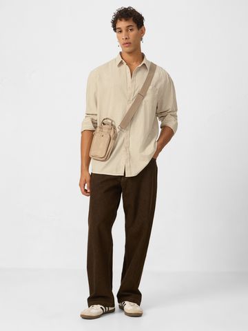 Buy Cotton Linen: Beige Men Shirts Online C76