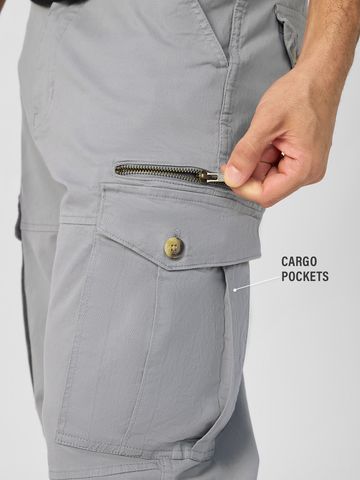 Buy Solids: Stone Grey Men Cargo Pants Online F56