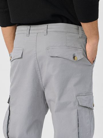 Buy Solids: Stone Grey Men Cargo Pants Online F56