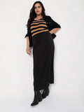 Curve Black Striped T-Shirt