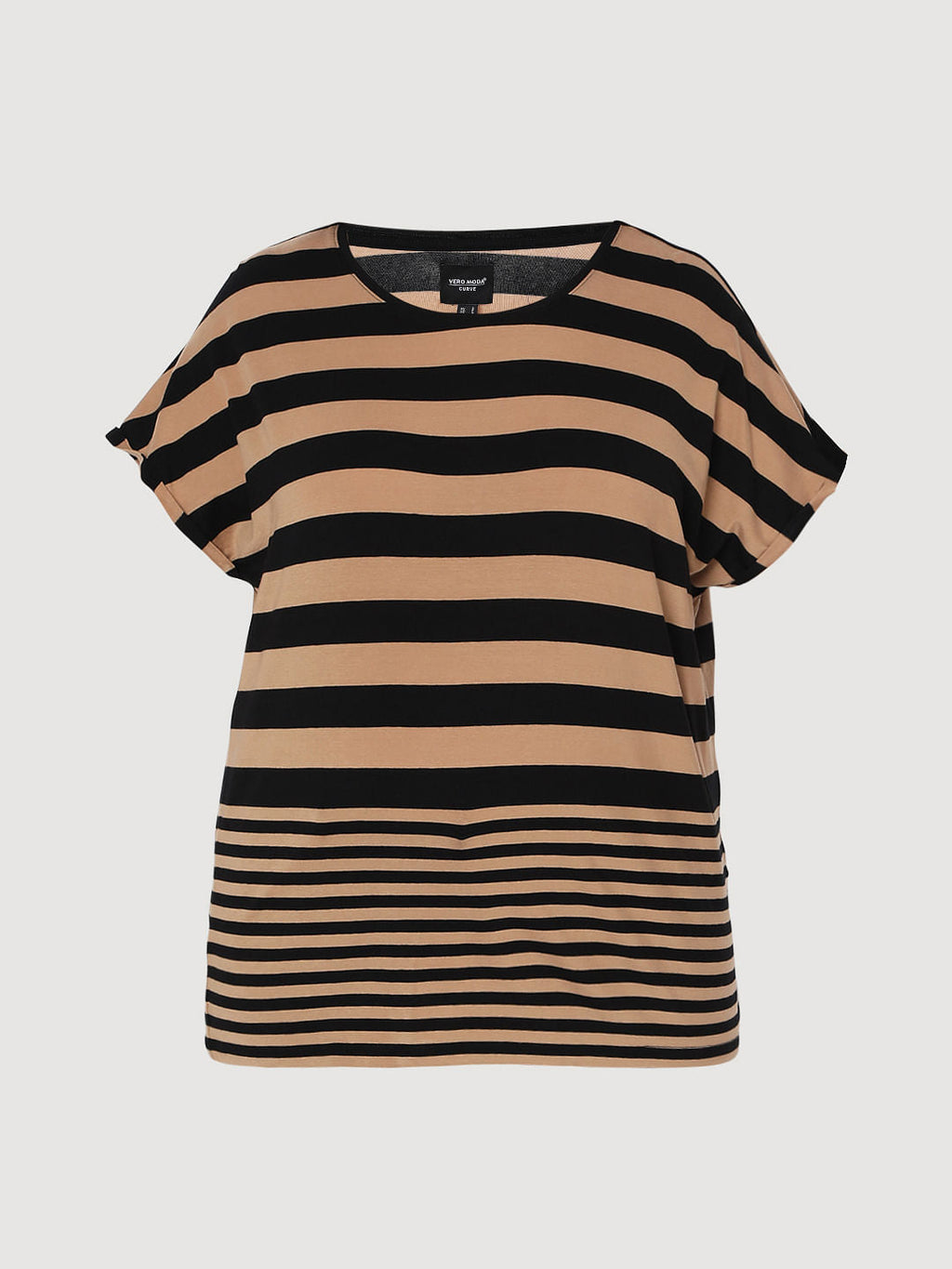 Curve Black Striped T-Shirt