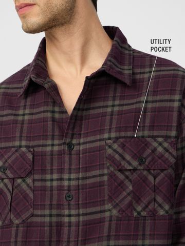 Buy Plaid: Autumn Men Flannel Shackets Online C76