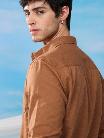 Buy Solids Rusty Red Men's Shirt Online C76