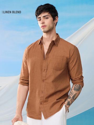 Buy Solids Rusty Red Men's Shirt Online C76