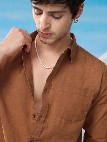 Buy Solids Rusty Red Men's Shirt Online C76