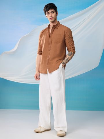 Buy Solids Rusty Red Men's Shirt Online C76