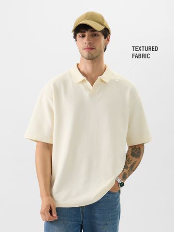 Buy Solids: Off-White Oversized Polo Online OS23
