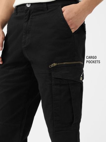 Buy Solids: Charcoal Black Men Cargo Pants Online F56
