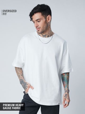 Buy Solids: White (Oversized) T-Shirts Online OS23