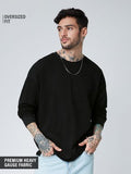 Buy Solids: Black (Oversized) Full Sleeve T-Shirt Online OS23