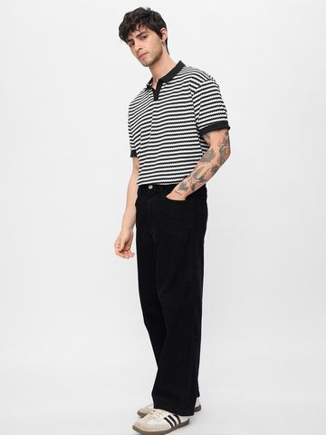 Buy Jacquard Polo: Monochrome Oversized Polos Online P09