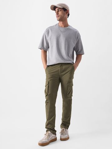 Buy Solids: Light Olive Men Cargo Pants Online F56