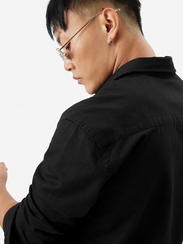 Buy Solids Bold Black Men's Shirt Online C76