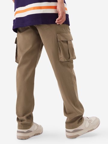 Buy Solids: Deep Tan Men Cargo Joggers Online F56
