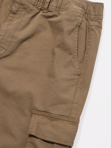 Buy Solids: Deep Tan Men Cargo Joggers Online F56