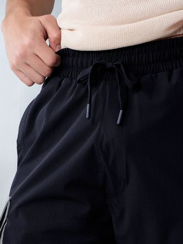 Buy Solids: Navy Blue Men Cargo Joggers Online F56