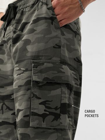 Buy Baggy-Fit Joggers: Grey CamoMen Joggers Online F56
