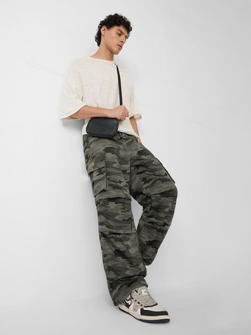 Buy Baggy-Fit Joggers: Grey CamoMen Joggers Online F56