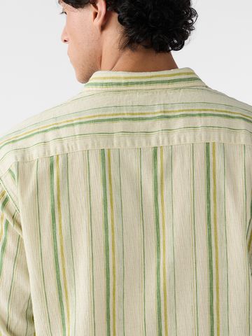 Buy Cotton-Linen Shirt: Linear Verde Men Online C76