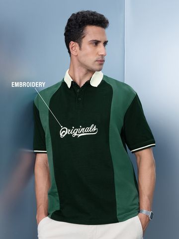 Buy Colourblock: Fern Oversized Polos Online P09
