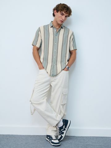 Buy Stripe Shirt: Jade Haze Mens Shirt Online C76