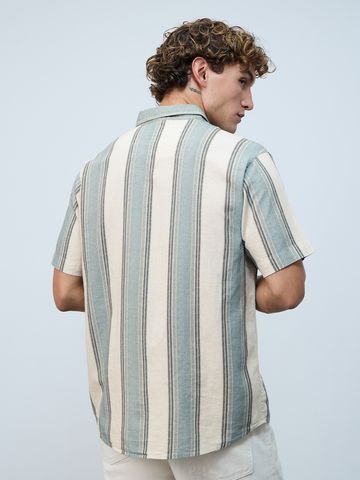 Buy Stripe Shirt: Jade Haze Mens Shirt Online C76