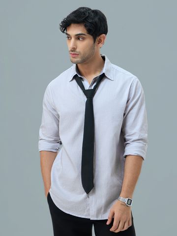 Buy Slim-Fit Shirt: Ice Blue Stripes For Men Online C76