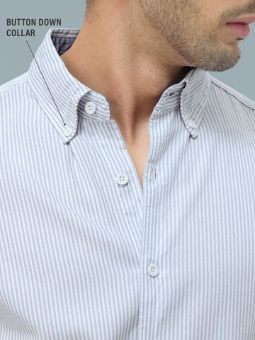 Buy Slim-Fit Shirt: Ice Blue Stripes For Men Online C76