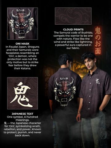 Buy Oversized Shirt: Oni Mask Men Online C76