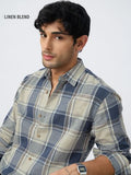 Buy Cotton-Linen Shirt: Blue Topaz Men Online at The Souled Store. C76