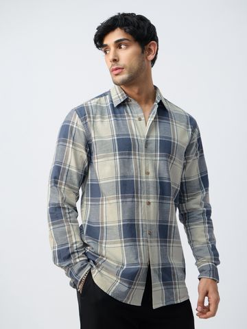 Buy Cotton-Linen Shirt: Blue Topaz Men Online at The Souled Store. C76