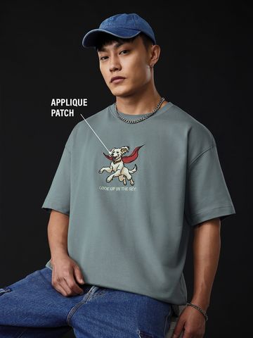 Buy Superman: Crypto Men Oversized Fit T-shirts Online OS23