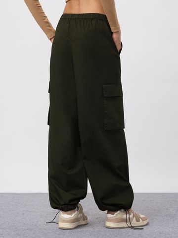 Parachute Pants: Hunter Green Women Cargo Joggers JB65