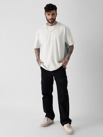 Buy Solids: Eggshell White Oversized T-Shirts Online OS23