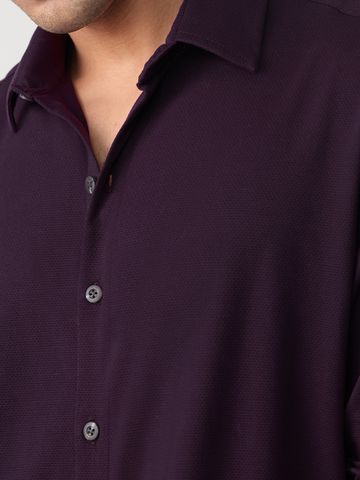 Buy Textured Shirt: Mulberry Knit Shirt Online C76