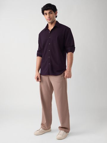 Buy Textured Shirt: Mulberry Knit Shirt Online C76