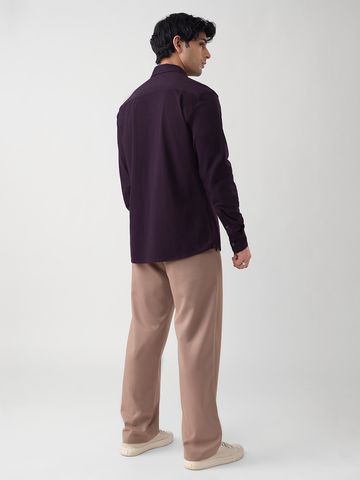 Buy Textured Shirt: Mulberry Knit Shirt Online C76