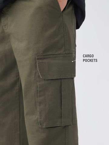 Buy Cargo Pants: Tranquil Green Men Cargo Pants Online F56
