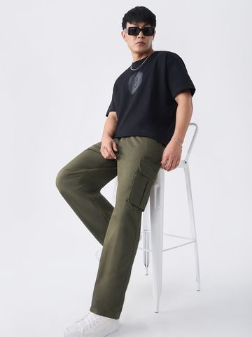 Buy Cargo Pants: Tranquil Green Men Cargo Pants Online F56