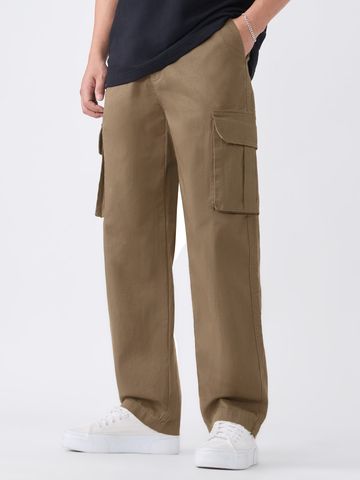 Buy Cargo Pants: Latte Dust Men Cargo Pants Online F56