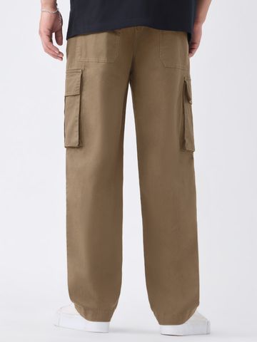 Buy Cargo Pants: Latte Dust Men Cargo Pants Online F56